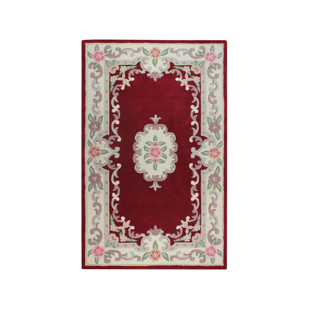 Dywan wełniany Aubusson czerwony - zdjęcie 1