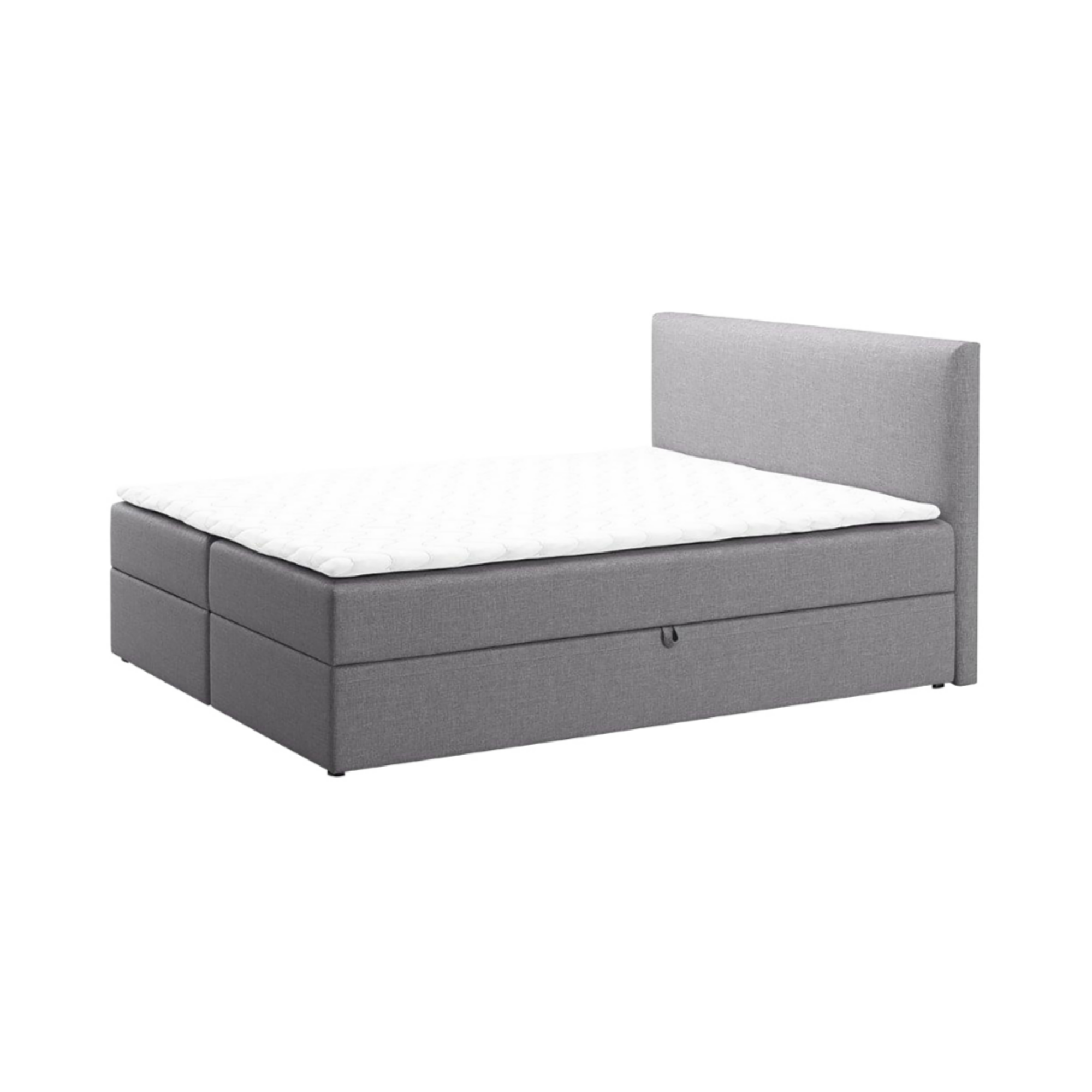 Łóżko kontynentalne 140x200 cm Argentera z pojemnikami szara plecionka - zdjęcie 1