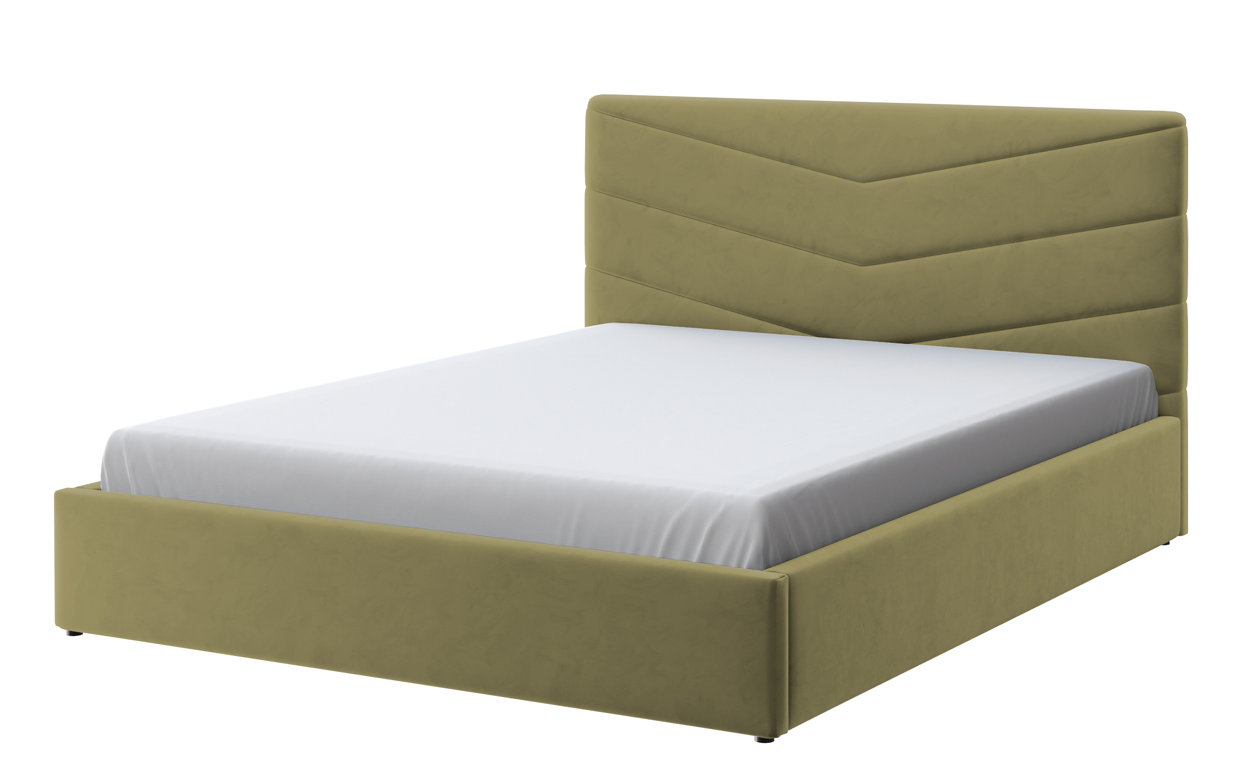 Łóżko tapicerowane Lottaro oliwkowe 140x200 z pojemnikiem stelaż metalowy podnośnik gazowy welur