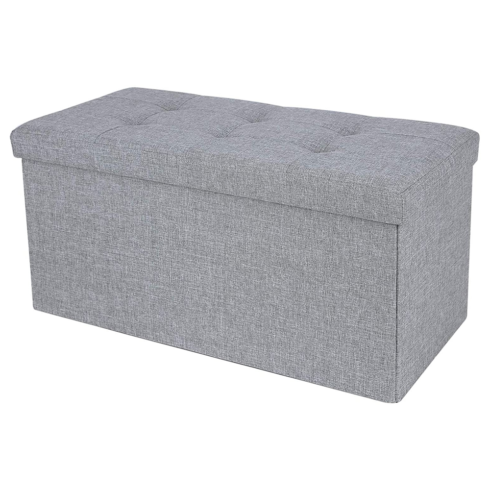 Kufer pikowany Riatella 76x38 cm jasnoszary - zdjęcie 1