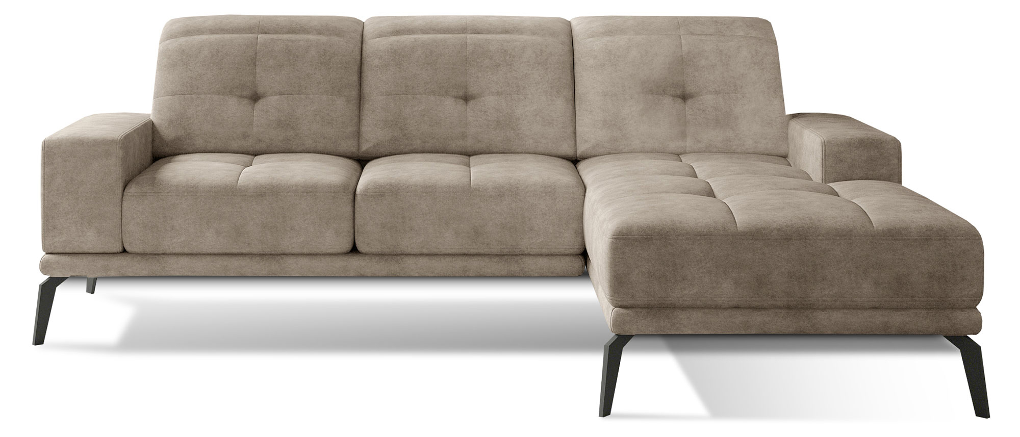 Narożnik Alisario L-kształtny beżowy prawostronny