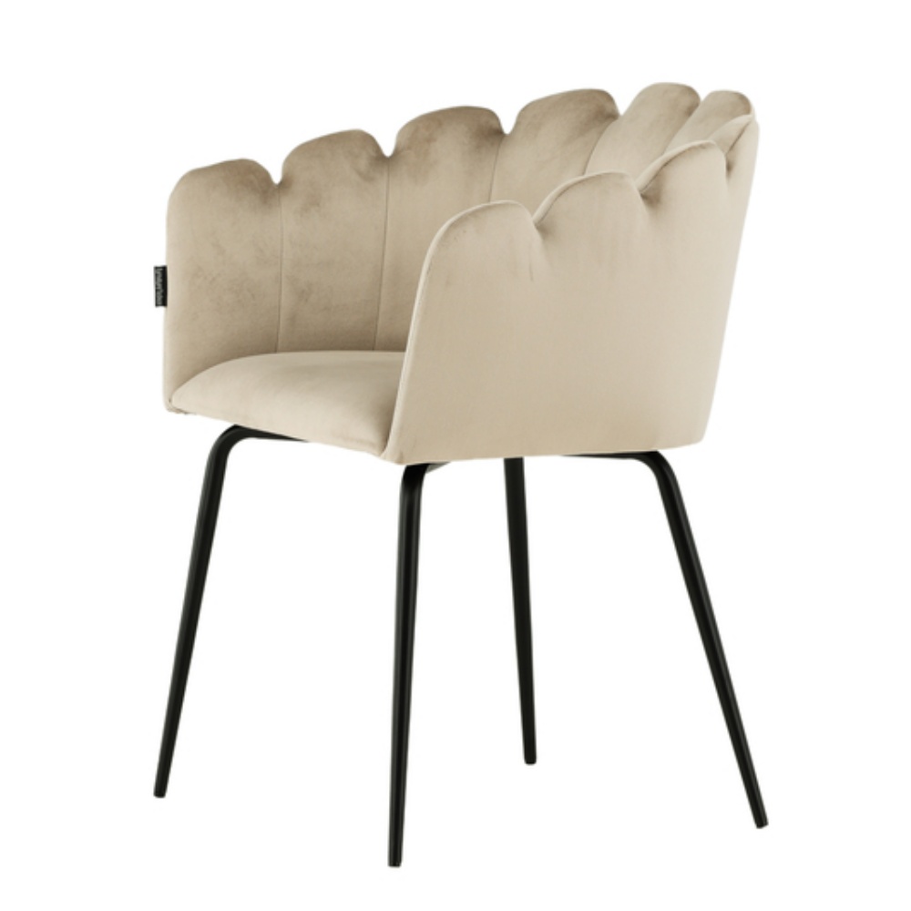 Krzesło tapicerowane Favolved beżowy aksamit - zdjęcie 1