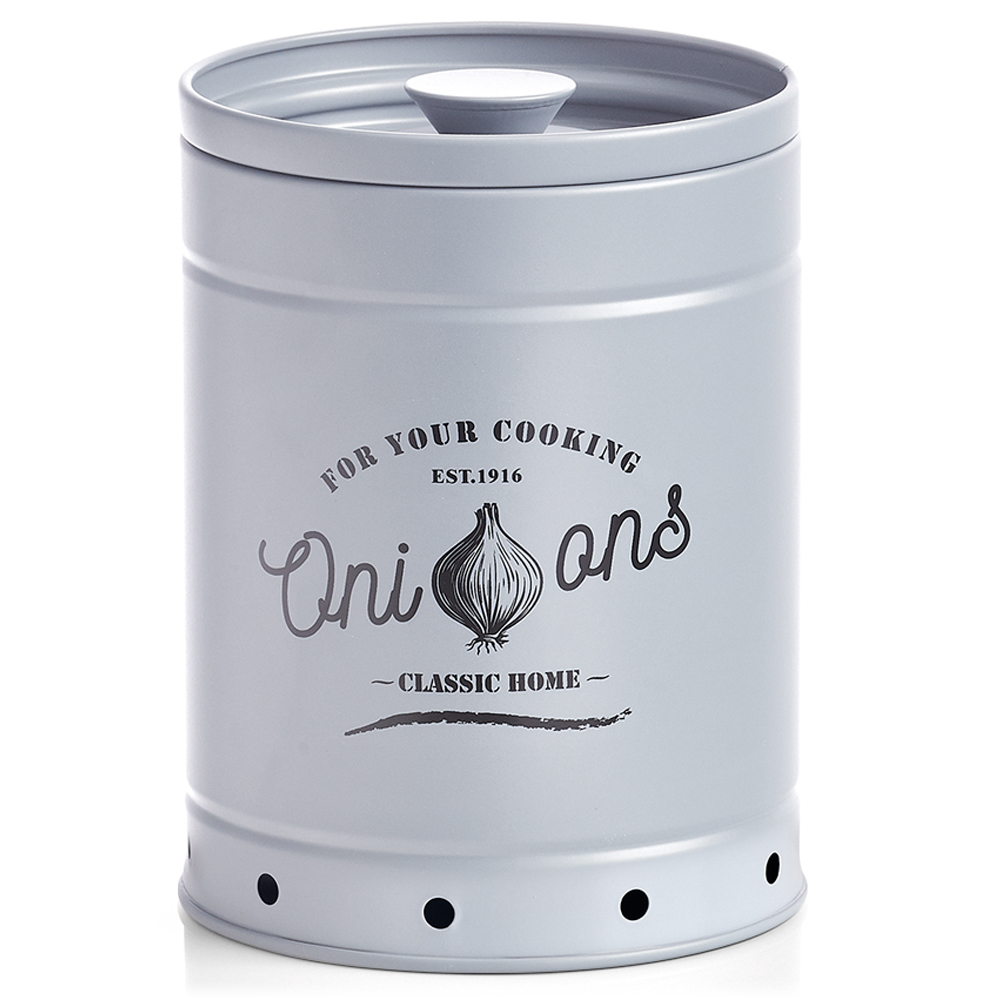 Puszka do przechowywania Dozia na cebulę szara - zdjęcie 1