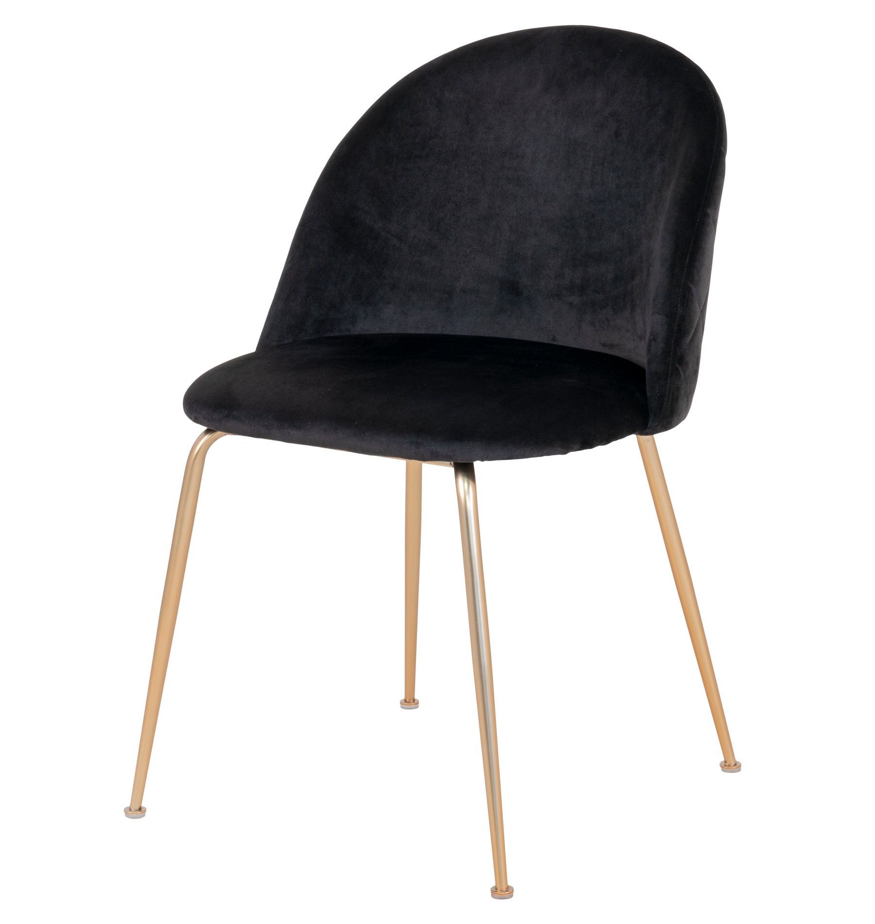 Krzesło tapicerowane Rallsy czarny velvet na złotej podstawie - zdjęcie 1