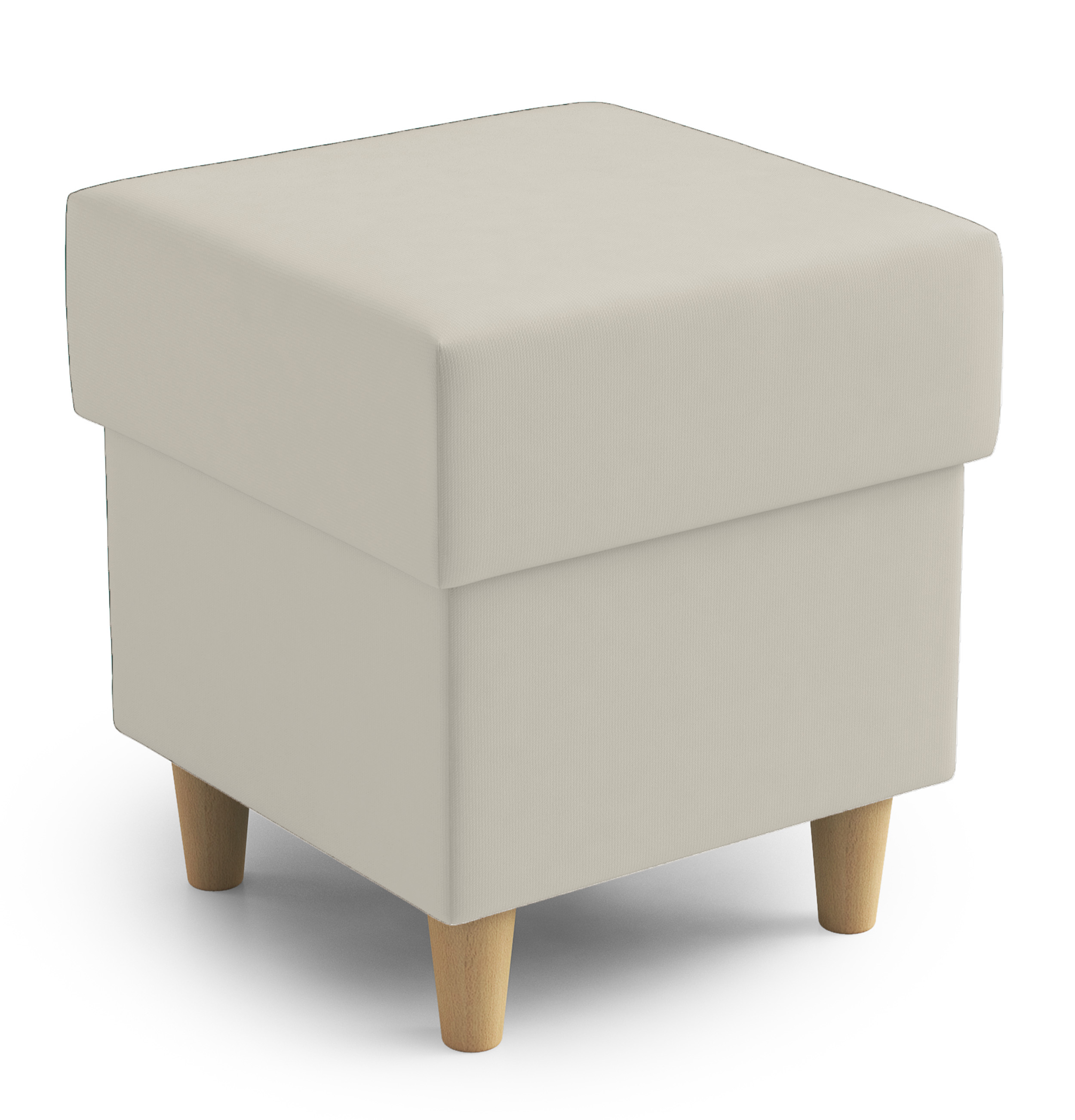 Pufa na drewnianych nóżkach Hotlinds Mini kremowa welur - zdjęcie 1