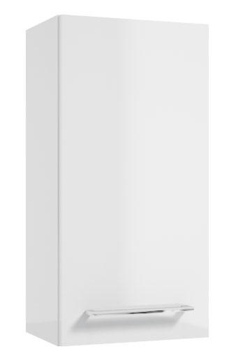 Szafka łazienkowa Modullac 30 cm wisząca biały połysk ze srebrnym uchwytem - zdjęcie 1