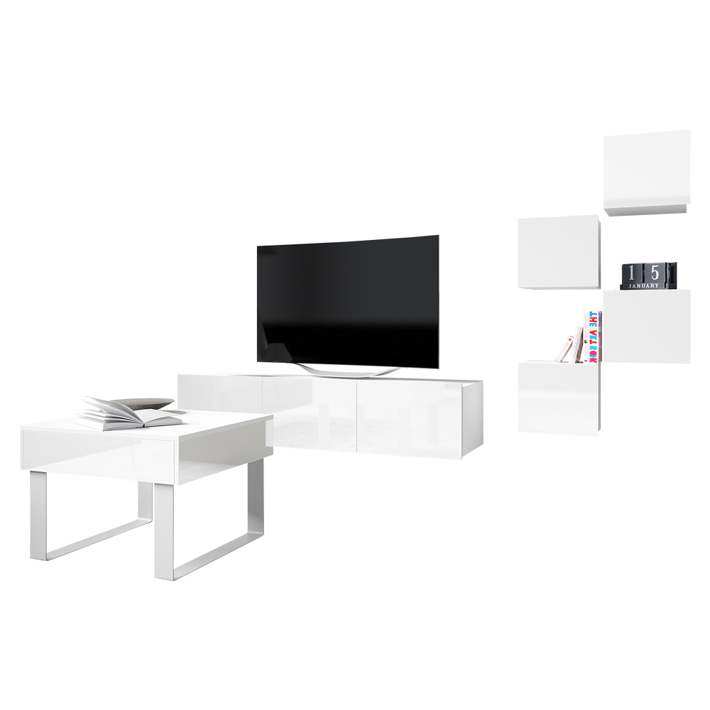 Meblościanka Kirdon z ławą Biały  - zdjęcie 4