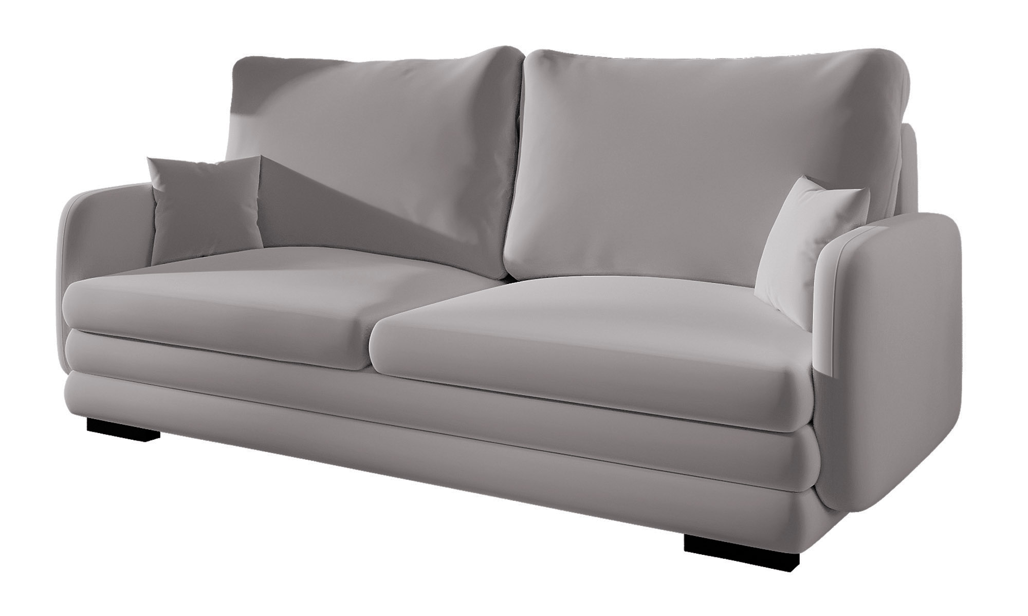 Sofa trzyosobowa Lincino szara welur - zdjęcie 1