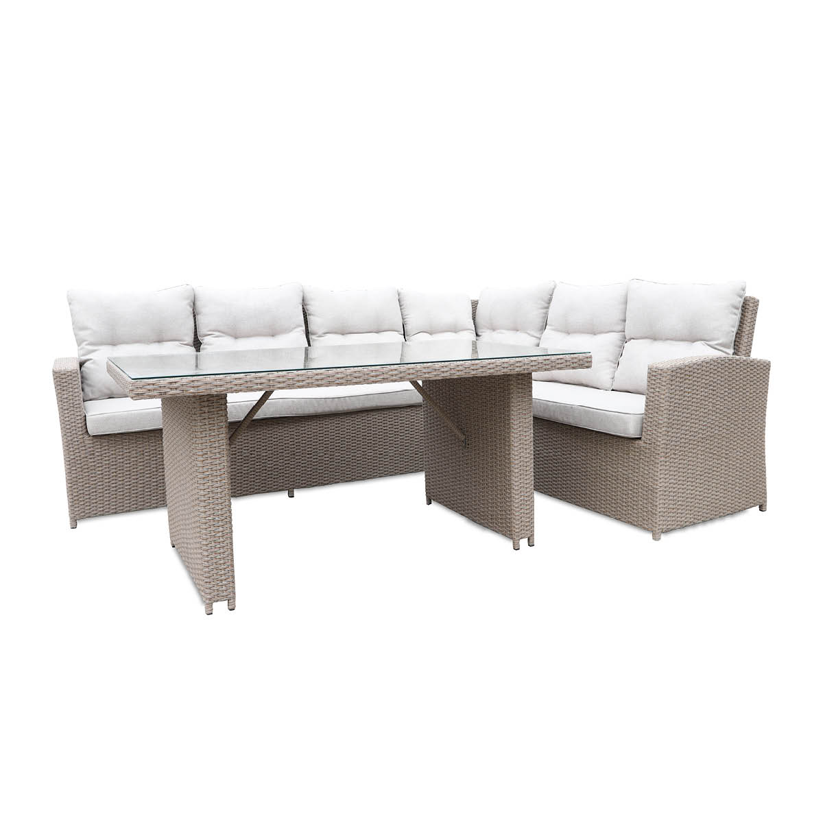 Narożnik ogrodowy Fidequess ze stolikiem beżowy - zdjęcie 1