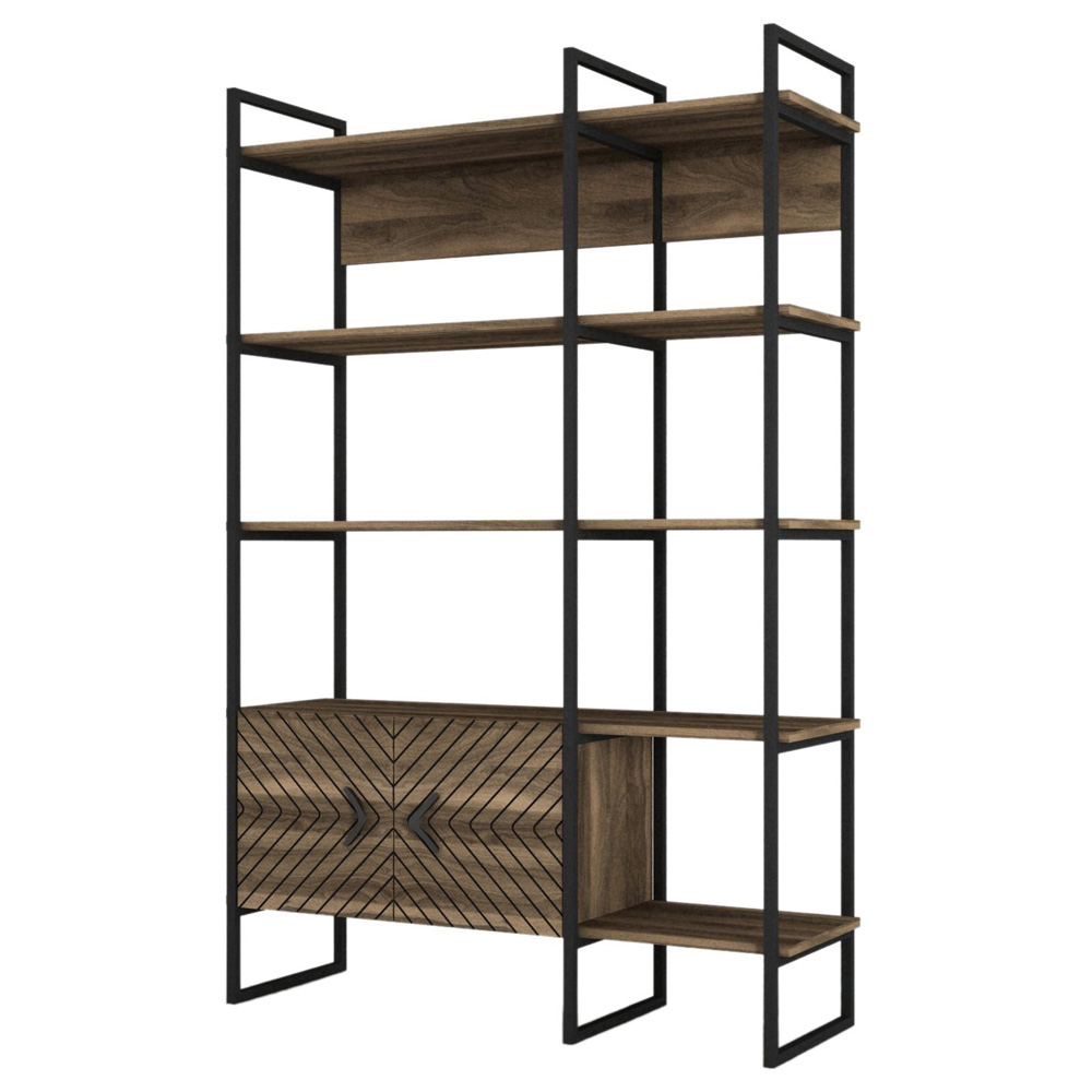 Regał metalowy Berhis orzech - zdjęcie 1