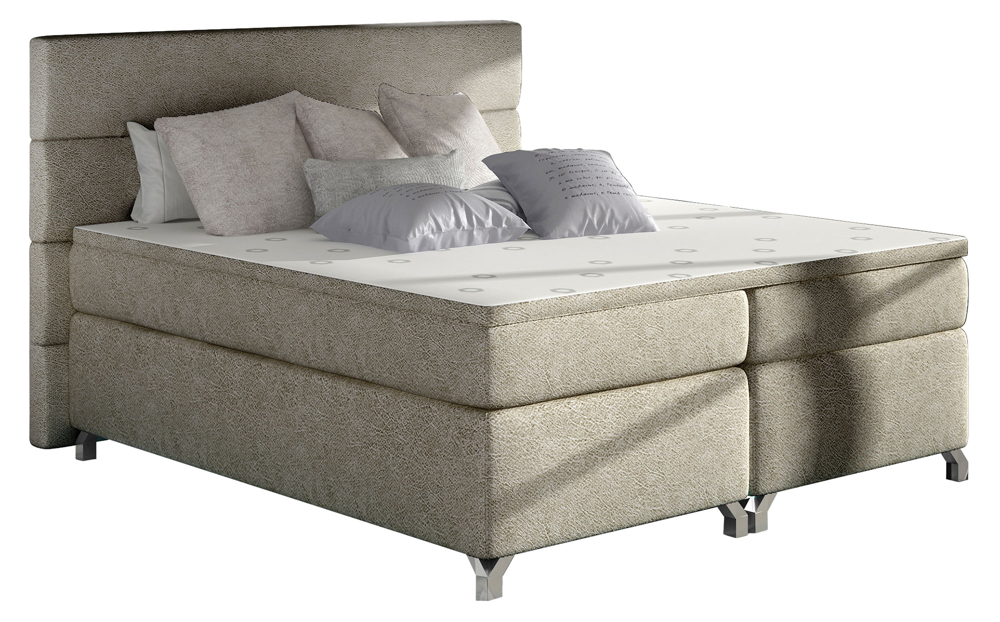 Łóżko kontynentalne Damlay 180x200 cm z pojemnikiem brązowe - zdjęcie 1