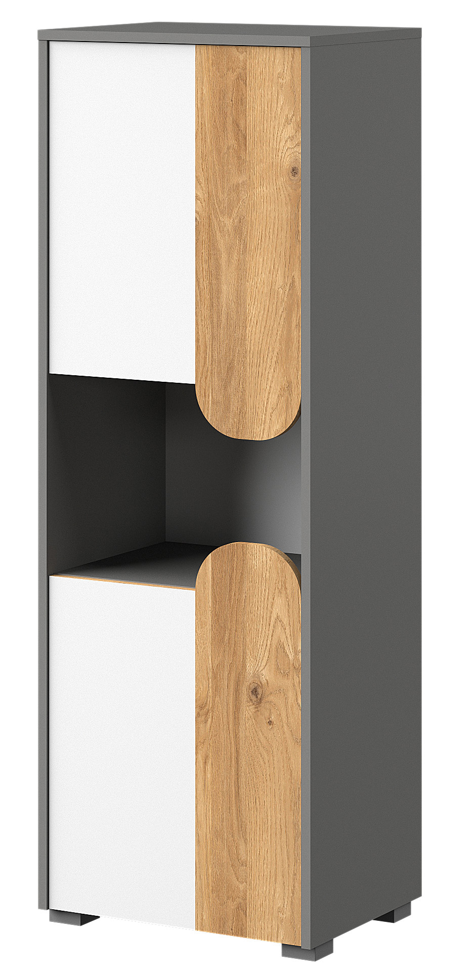 Regał młodzieżowy Gamona 50 cm niski jasny grafit / dąb nash / biały - zdjęcie 1