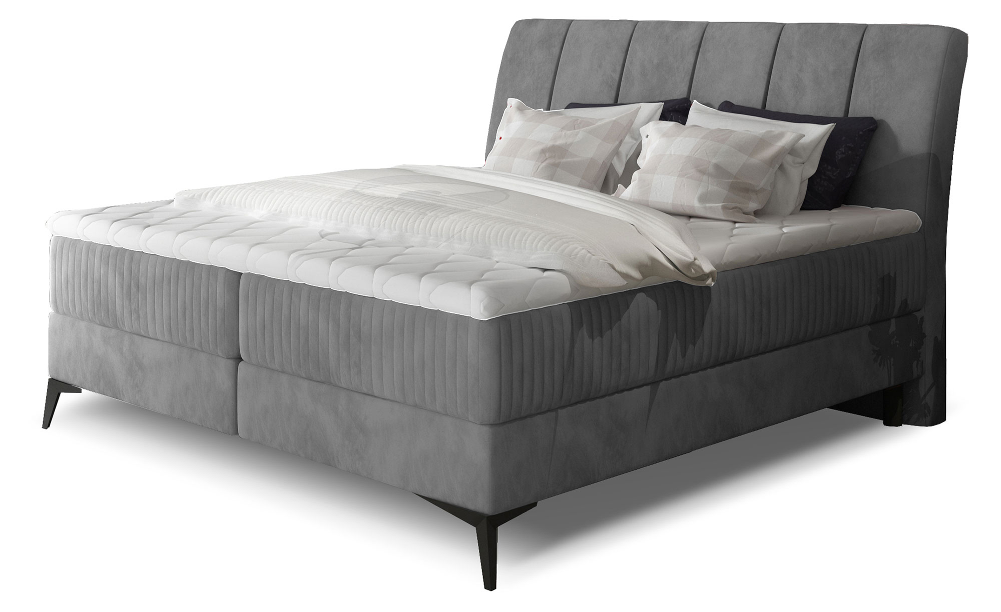 Łóżko kontynentalne Daleya 180x200 cm z pojemnikiem ciemnoszare - zdjęcie 1