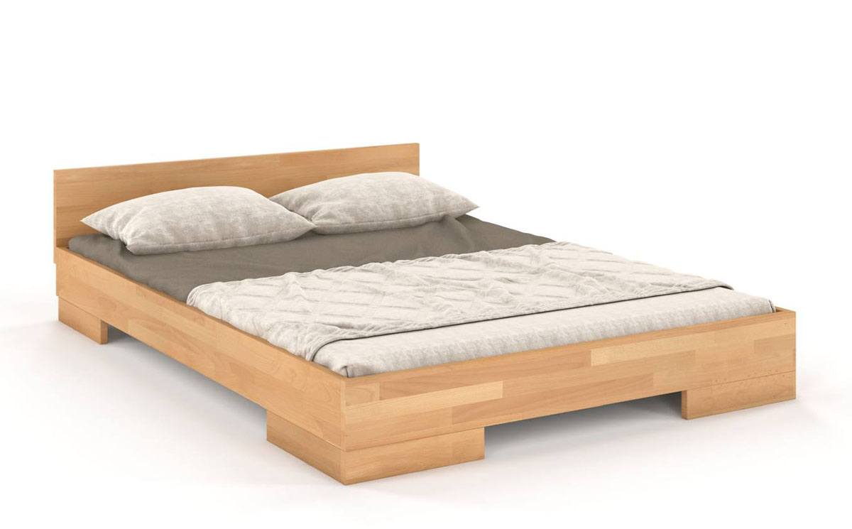 Łóżko Noava z drewna bukowego niskie 180x200 cm Naturalny - zdjęcie 1