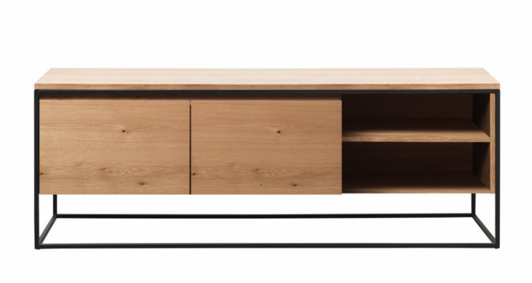Szafka RTV Prograle 155 cm dąb/czarny - zdjęcie 1