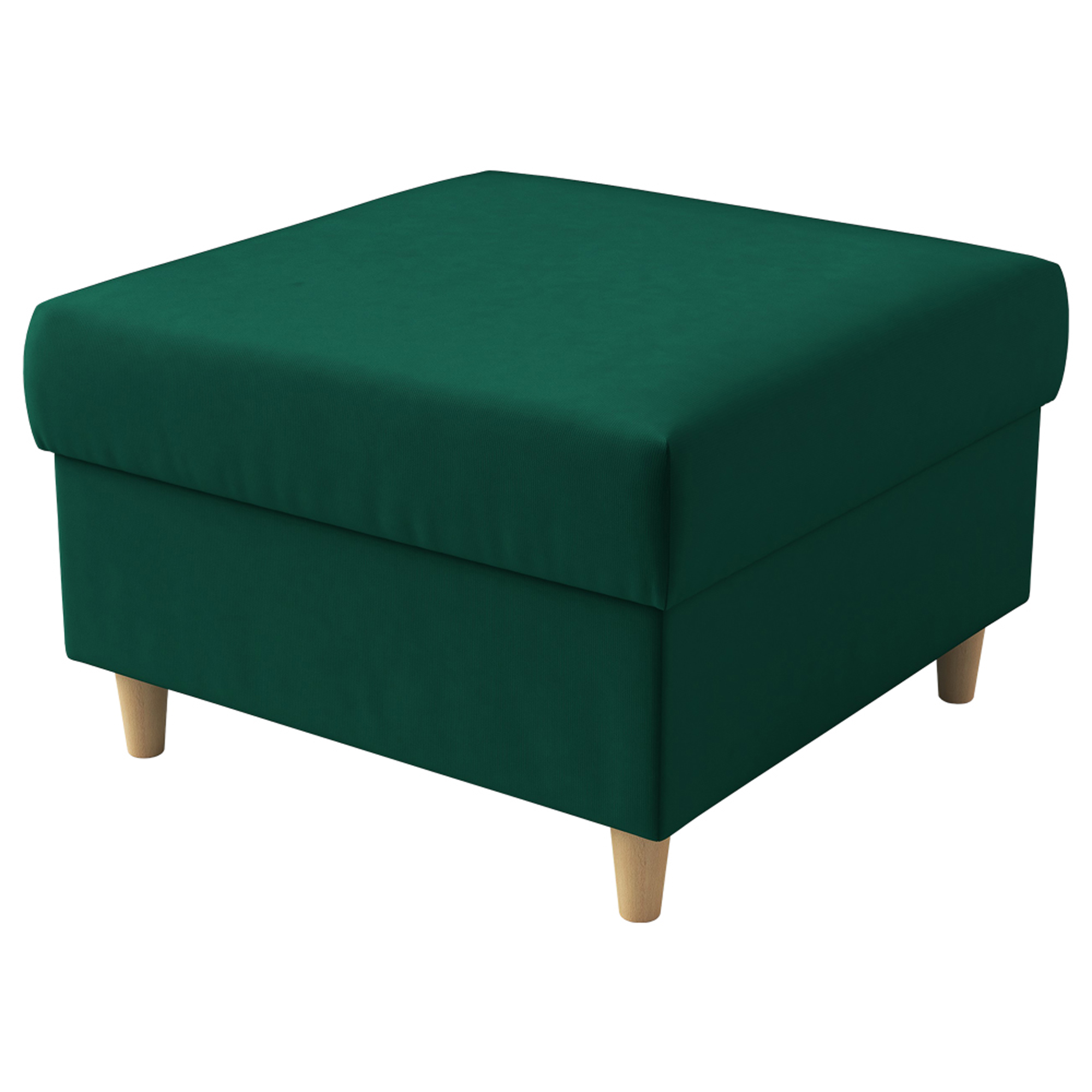 Pufa na drewnianych nóżkach Hotlinds zielona - zdjęcie 1