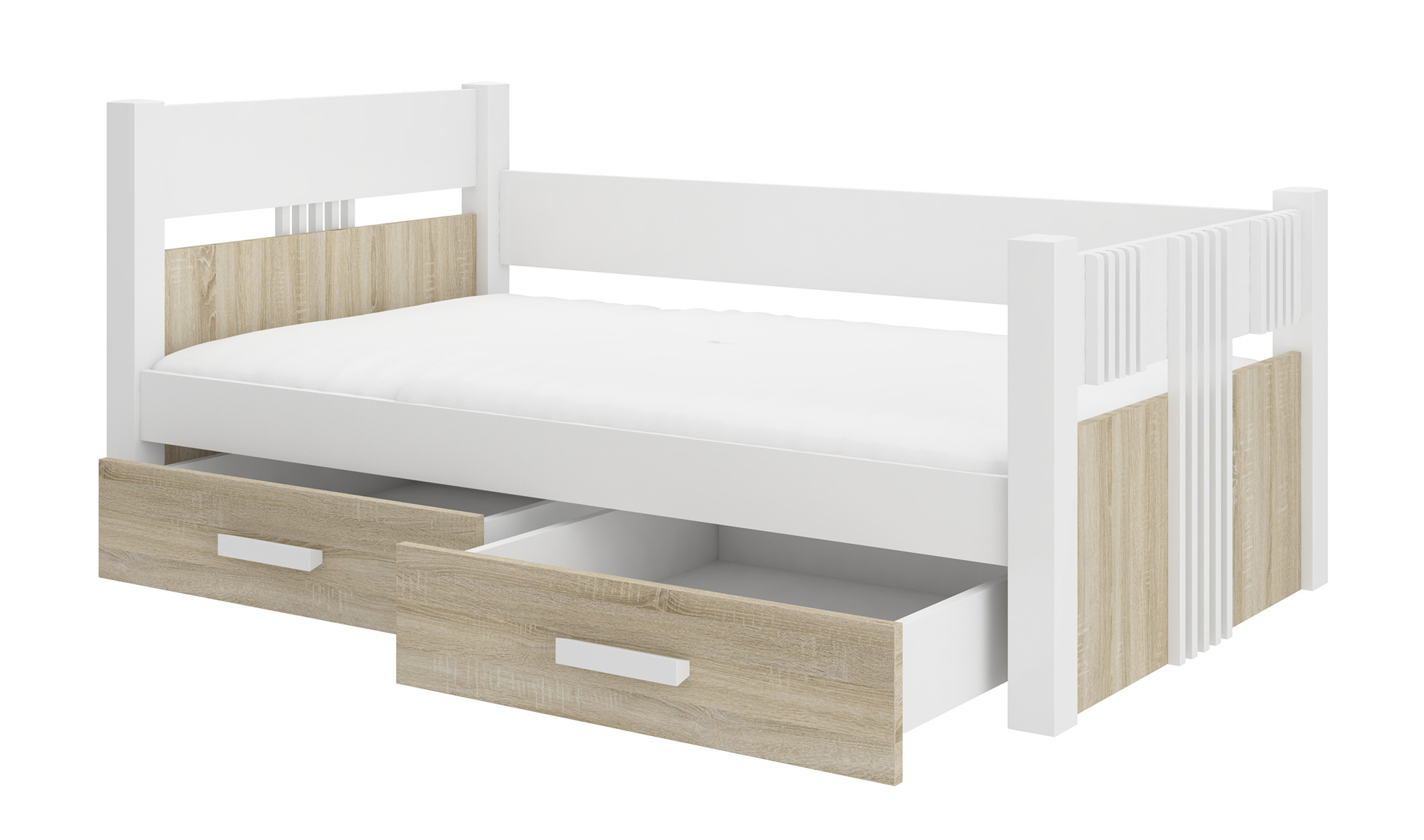 Łóżko dziecięce Toodie 200x90 białe / sonoma - zdjęcie 1