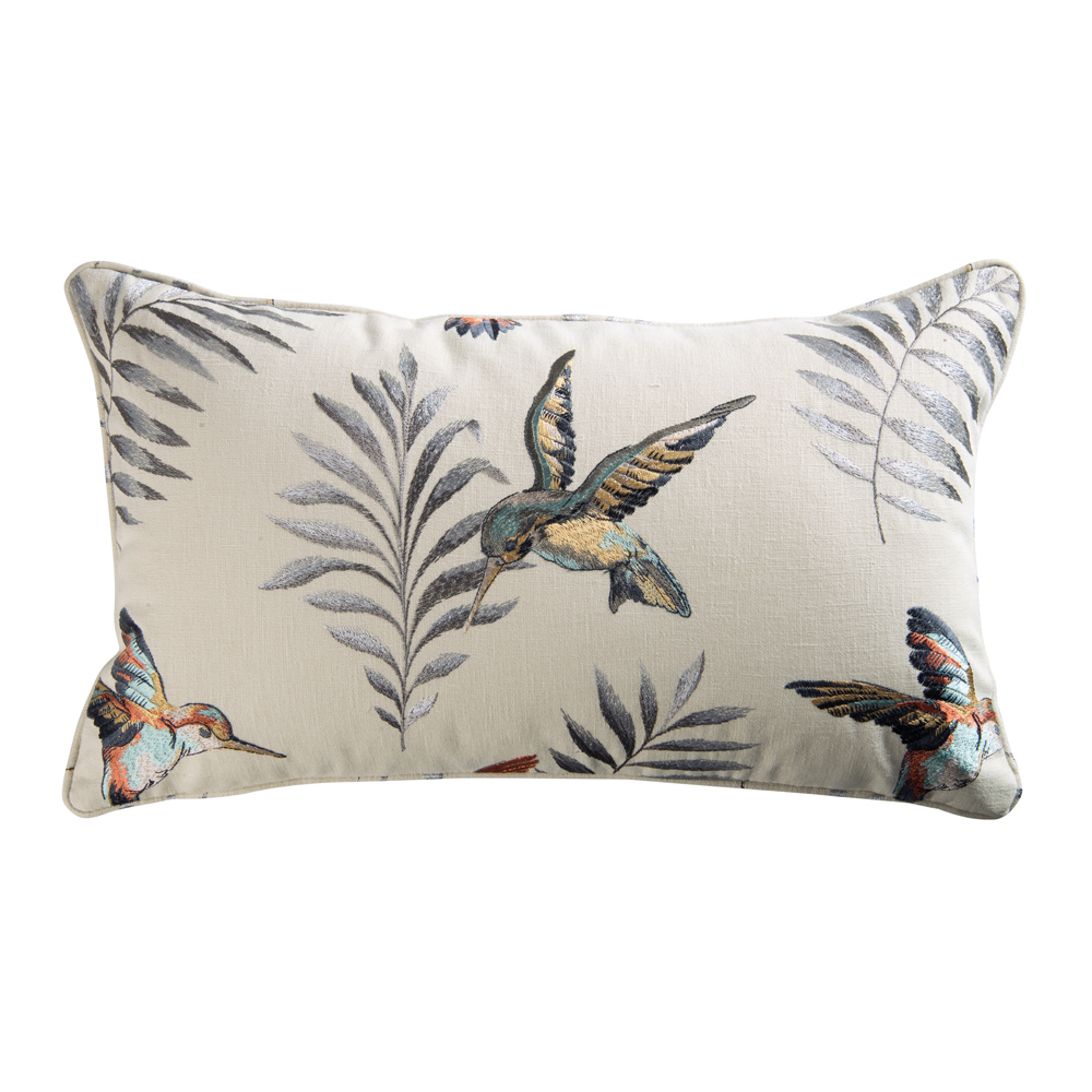 Poduszka dekoracyjna Karriga 30x50 cm kremowa z wzorem - zdjęcie 1