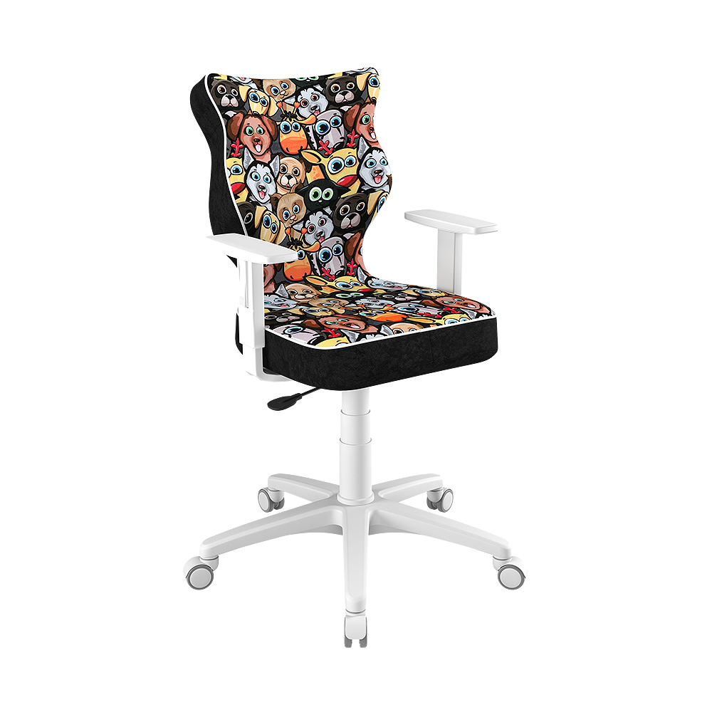 Krzesło biurowe młodzieżowe Duo z motywem zwierząt na białej podstawie rozmiar 5 - zdjęcie 1