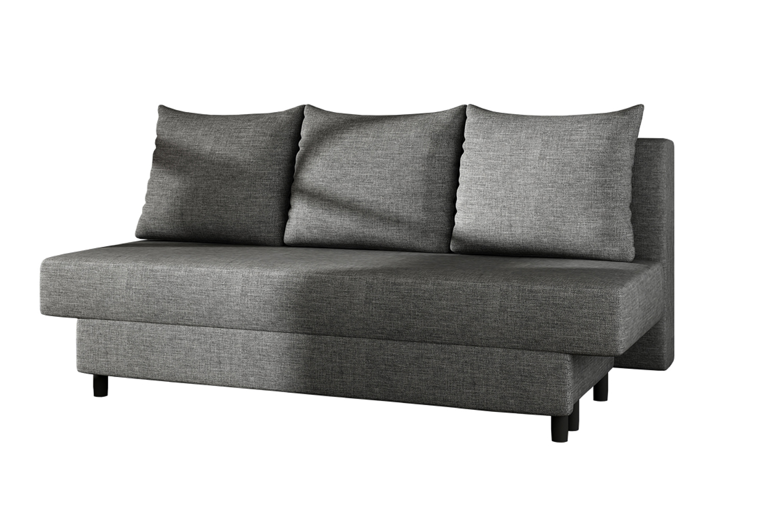 Wersalka rozkładana Holie 190 cm z pojemnikiem ciemnoszara plecionka - zdjęcie 1