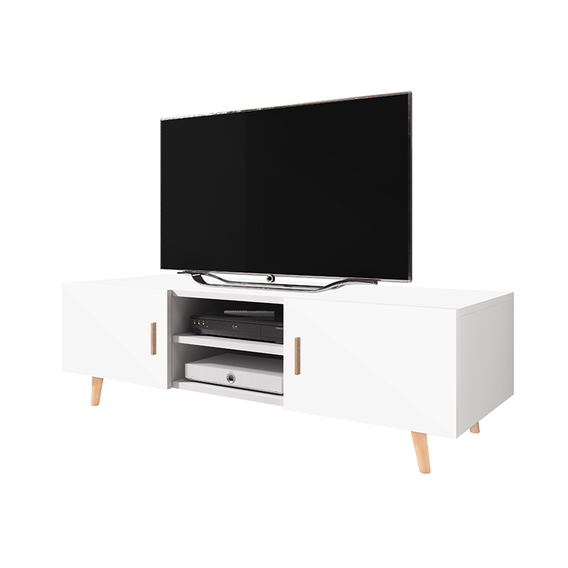 Szafka RTV Rivano 2 biały mat/biały połysk - zdjęcie 1