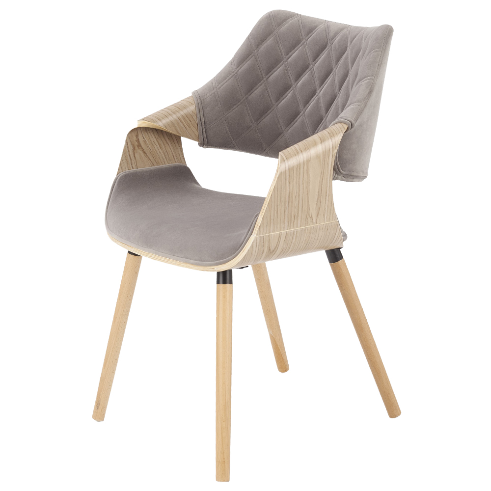 Krzesło tapicerowane Salvatords popielate - zdjęcie 1