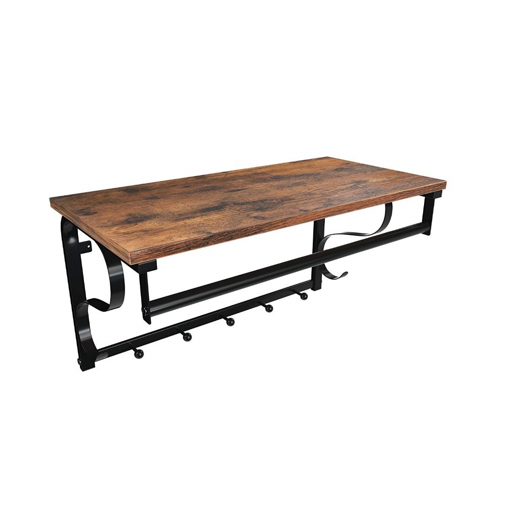 Wieszak ścienny Ramizu z drążkiem i haczykami - zdjęcie 1