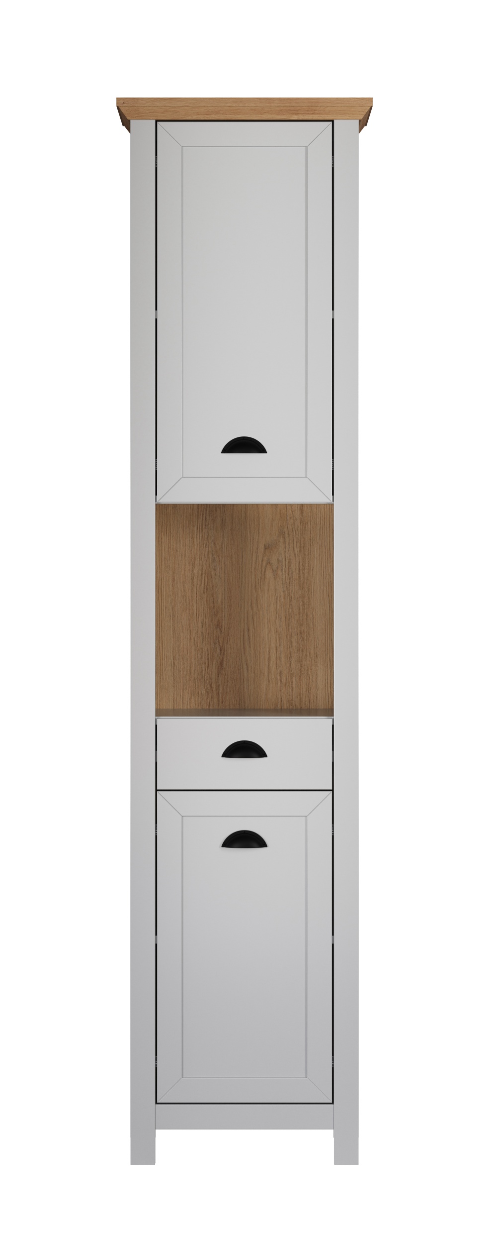 Regał łazienkowy Vianicalize 191 cm jasnoszary/ dąb artisan - zdjęcie 1