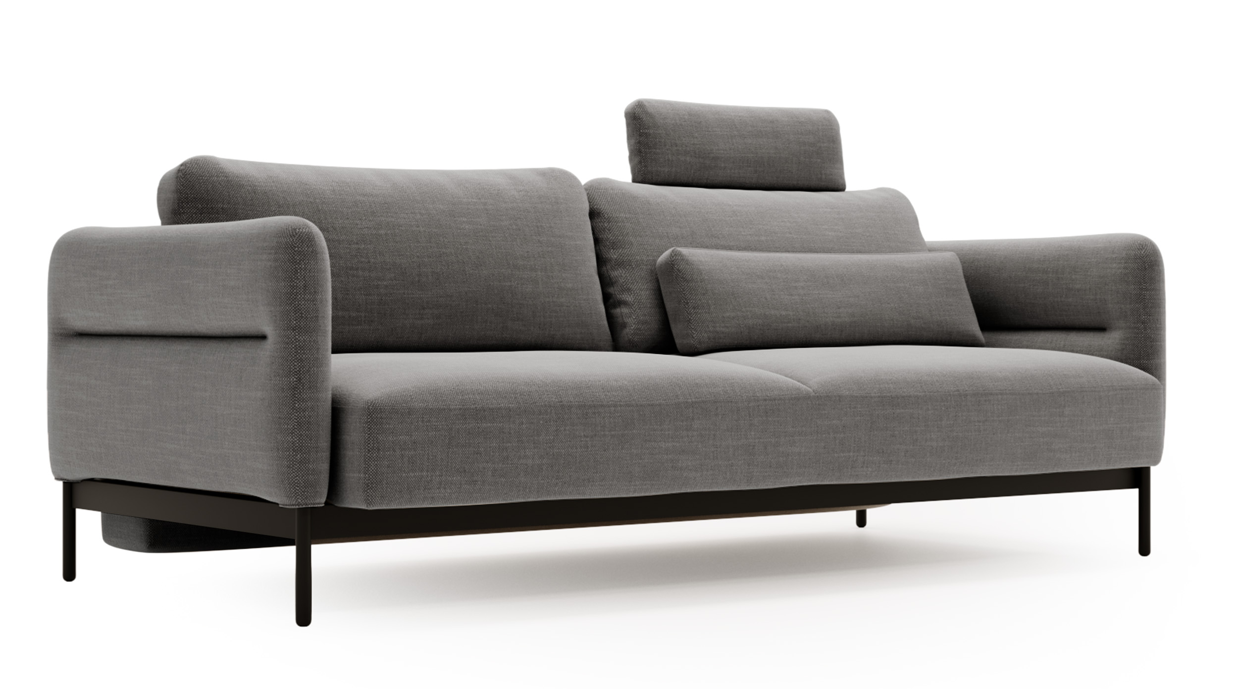 Kanapa rozkładana trzyosobowa Solianero szara plecionka - zdjęcie 1