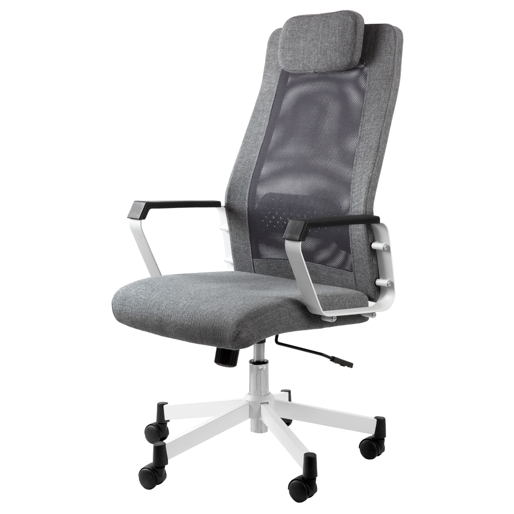 Fotel biurowy Fox biało-szary - zdjęcie 1