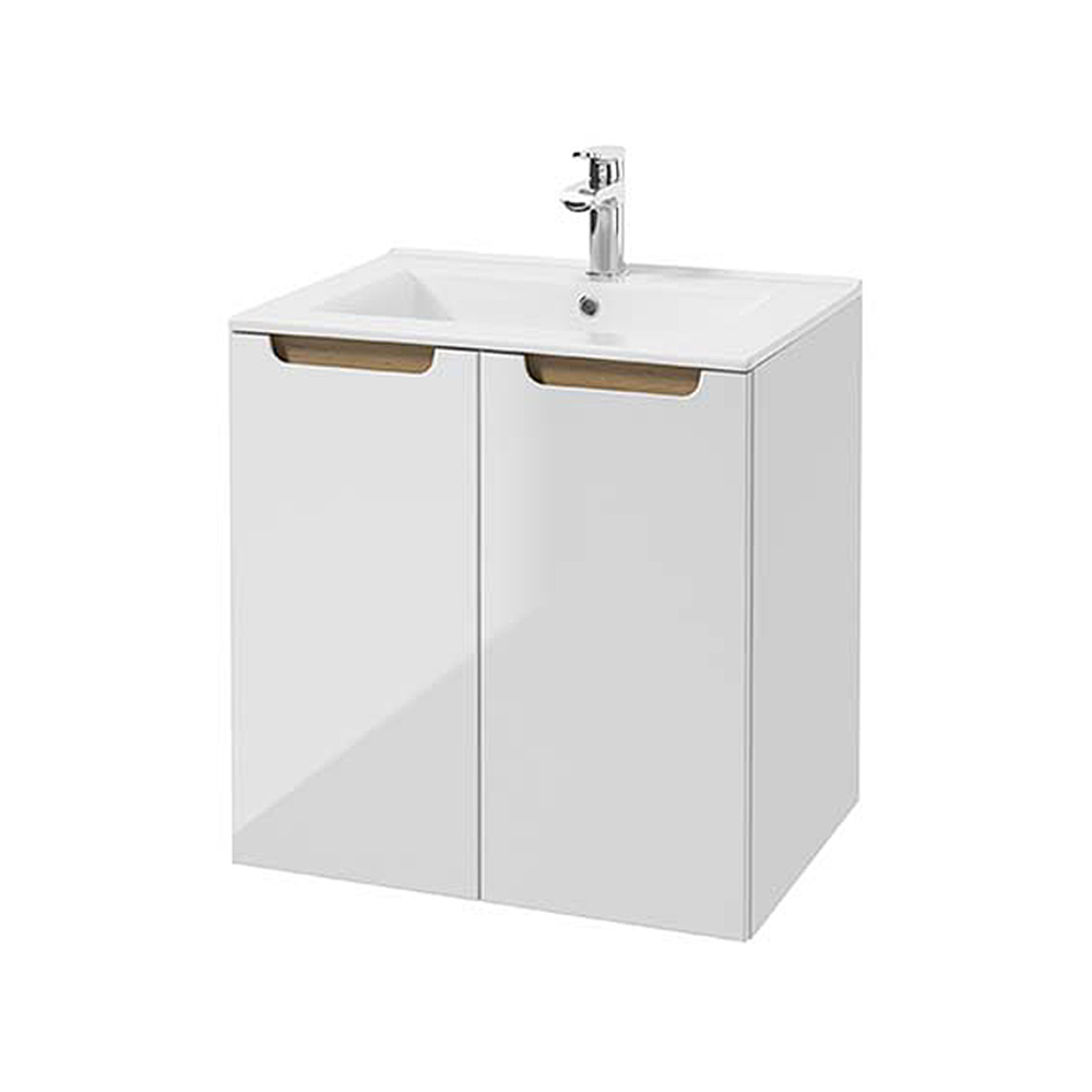 Szafka pod umywalkę Saeli wisząca z dwiema półkami 60x45 cm - zdjęcie 1