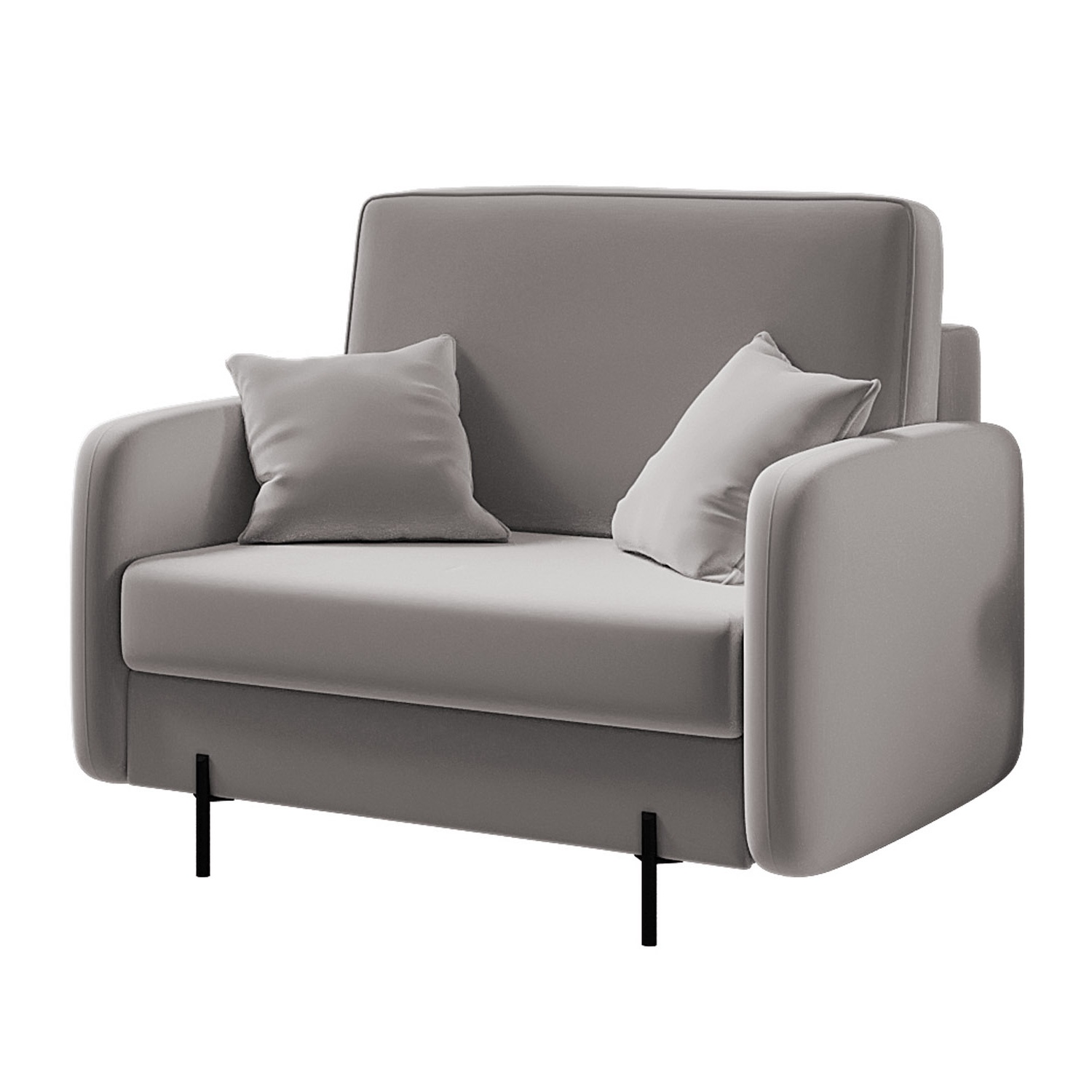 Fotel kubełkowy Solferina szary welur - zdjęcie 1