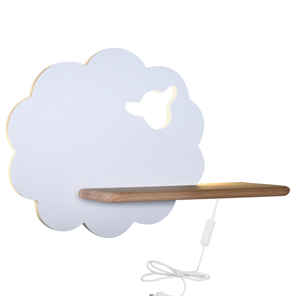 Kinkiet ścienny do pokoju dziecięcego Dreamie owieczka z przewodem biały - zdjęcie 1