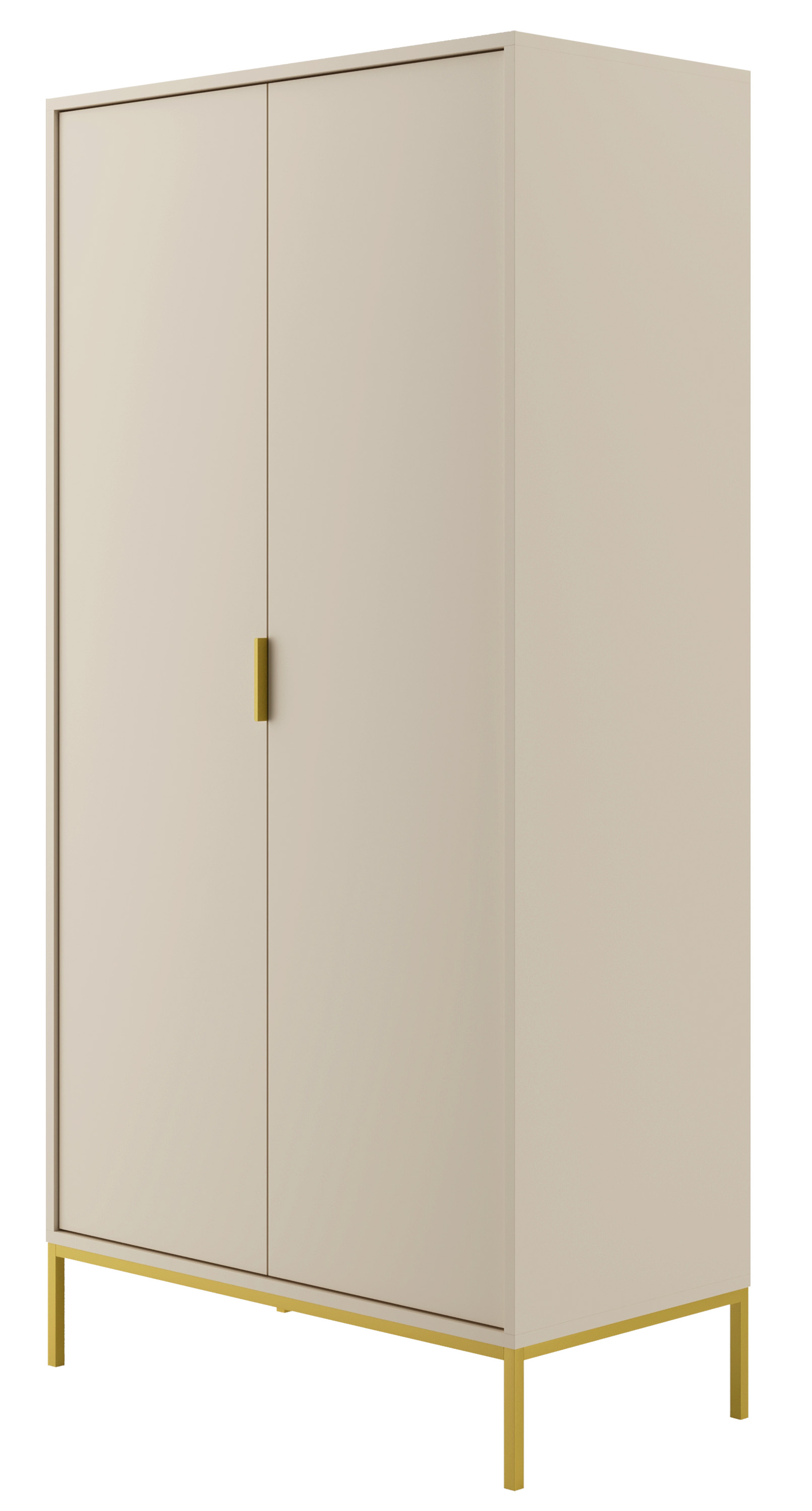 Szafa dwudrzwiowa Diargo szarobeżowa na złotym stelażu - zdjęcie 1