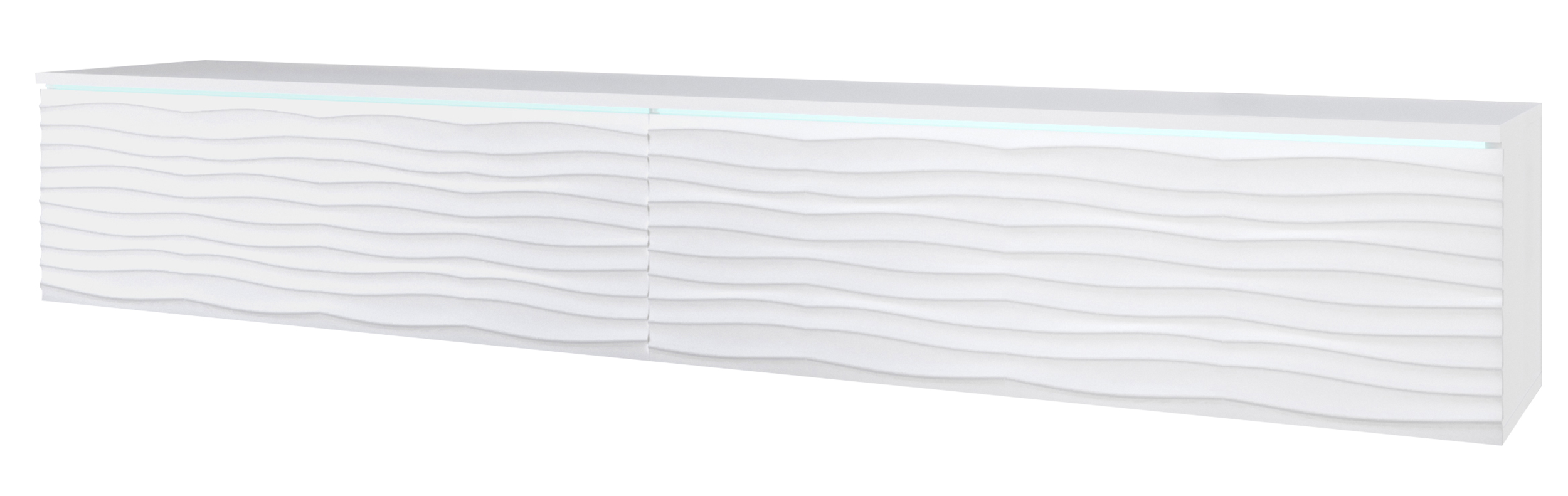 Szafka RTV Kane 180 cm biała z falowanym frontem - zdjęcie 1