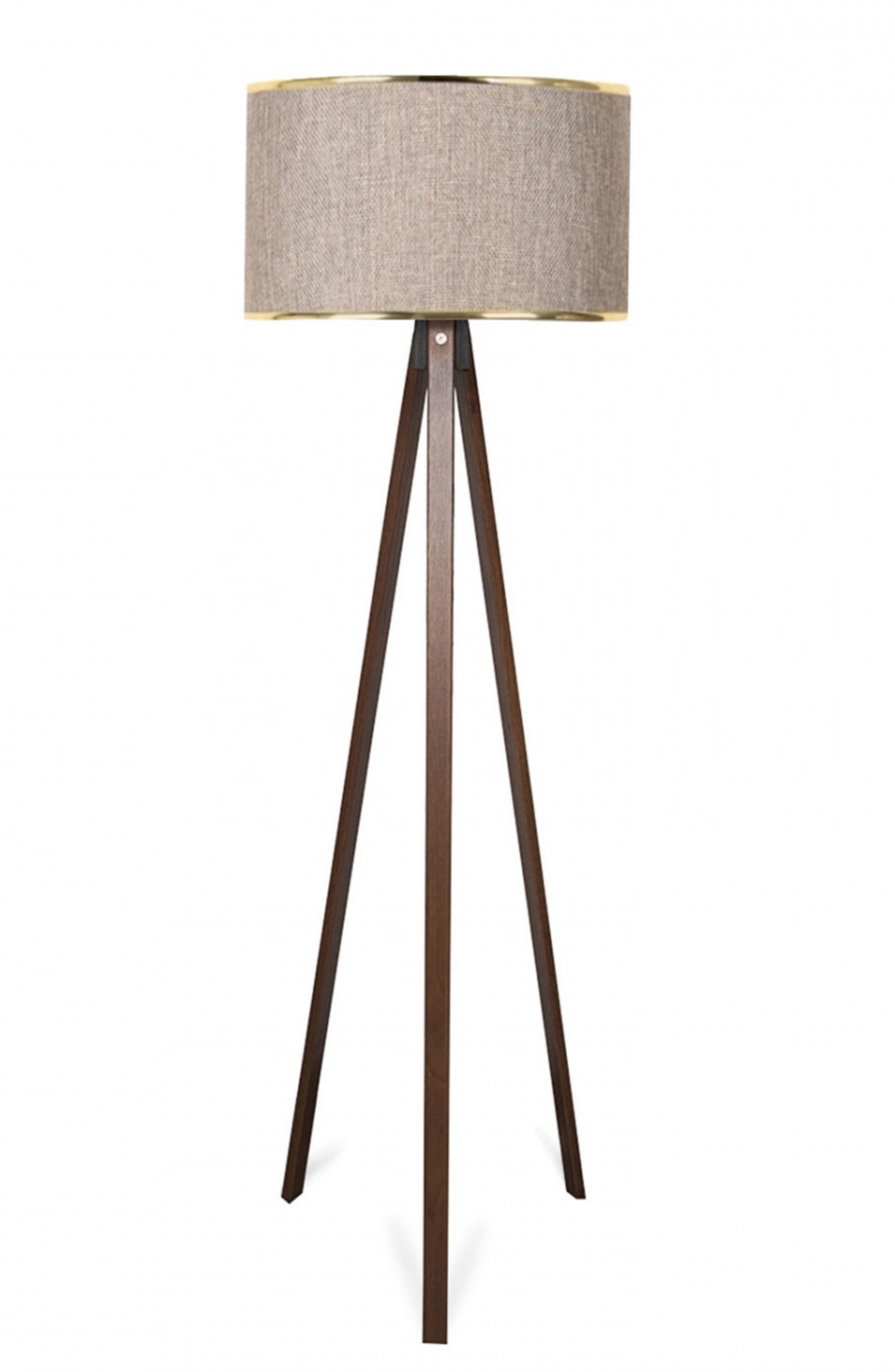 Lampa podłogowa Fiestvier beżowo/ złoty klosz - zdjęcie 1