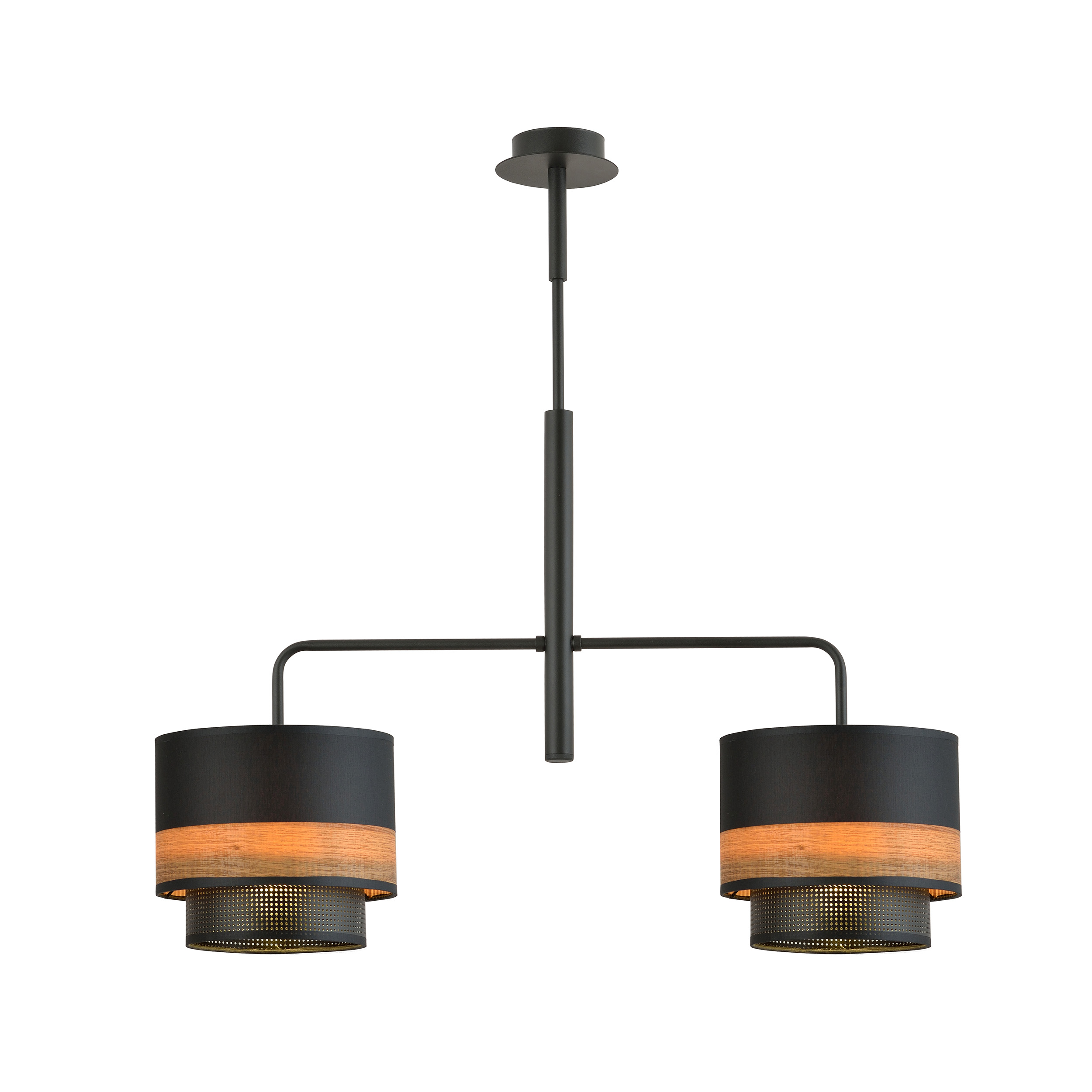 Lampa wisząca Thally x2 czarne drewno - zdjęcie 1