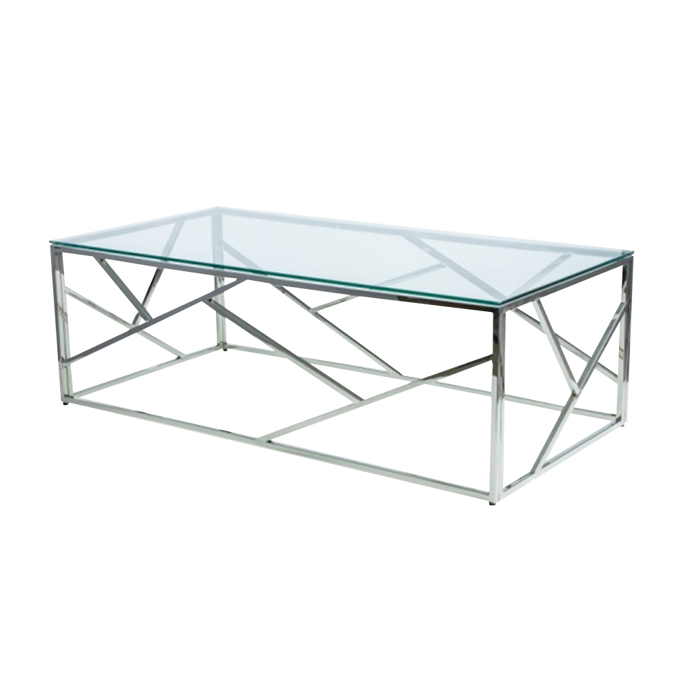 Ława Vogar 120x60 cm srebrna - zdjęcie 1