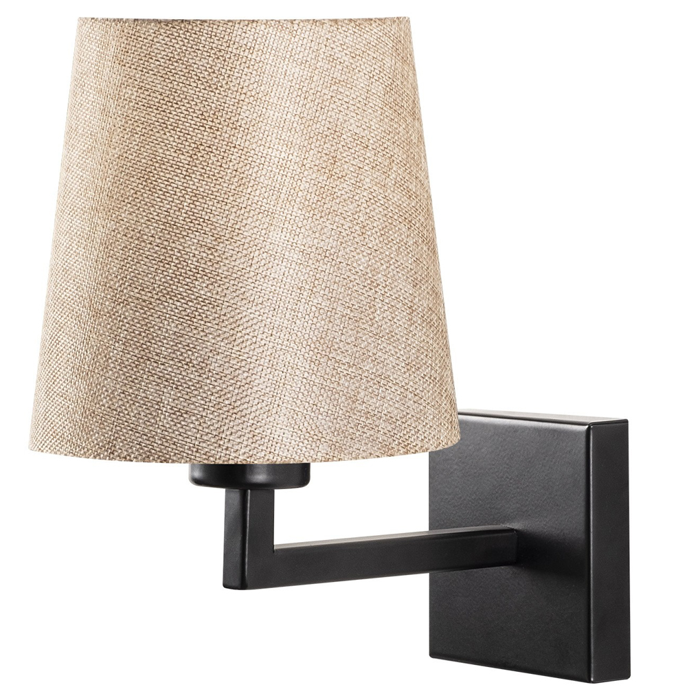 Kinkiet ścienny Gicanna klasyczny średnica 18 cm kremowy/czarny - zdjęcie 1