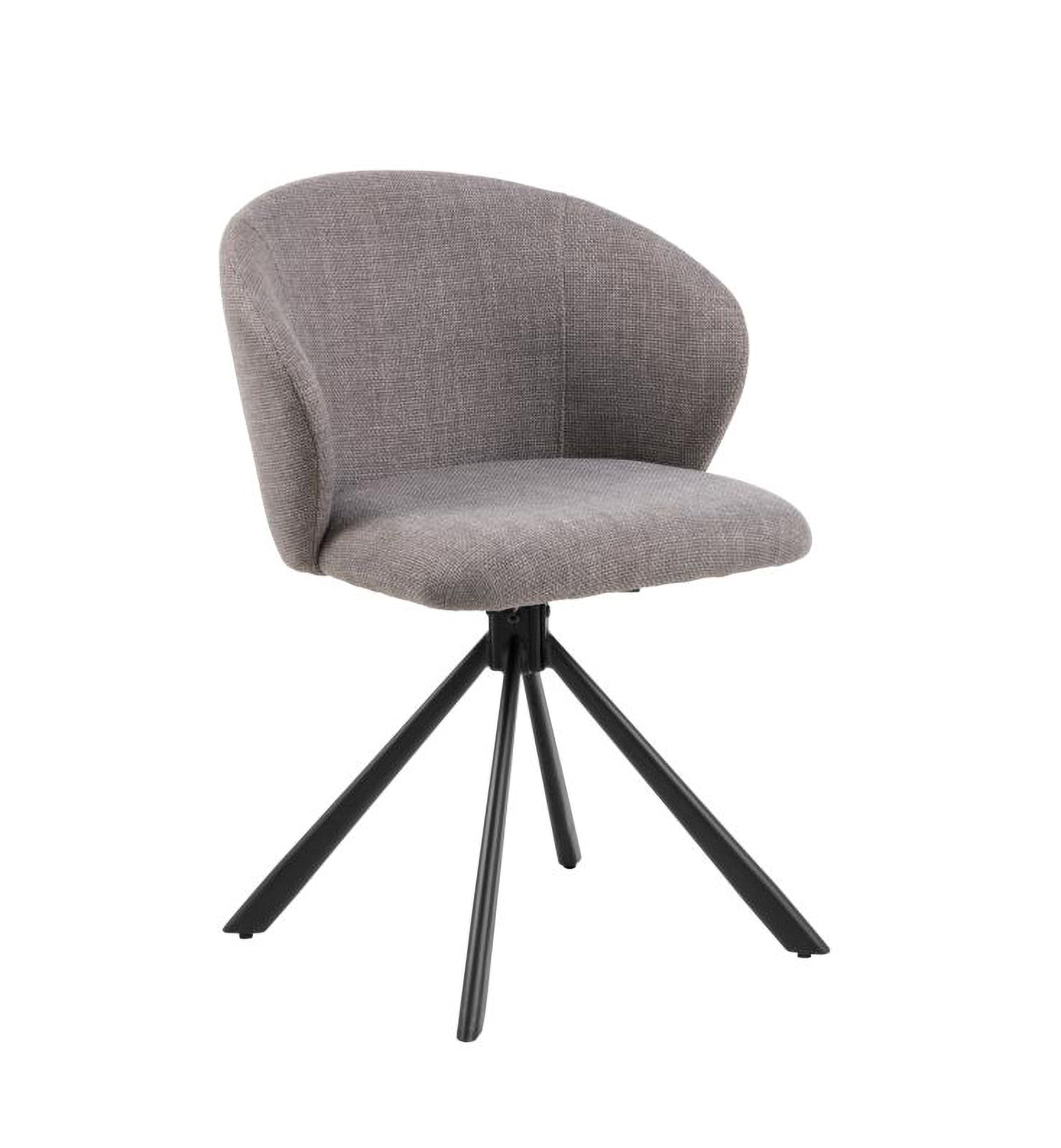 Krzesło do jadalni Cessar tapicerowane obrotowe szarobrązowe - zdjęcie 1