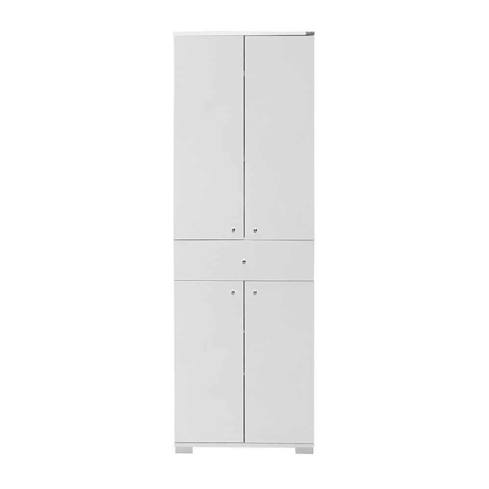 Regał dwudrzwiowy Aderko z szufladą biały - zdjęcie 1