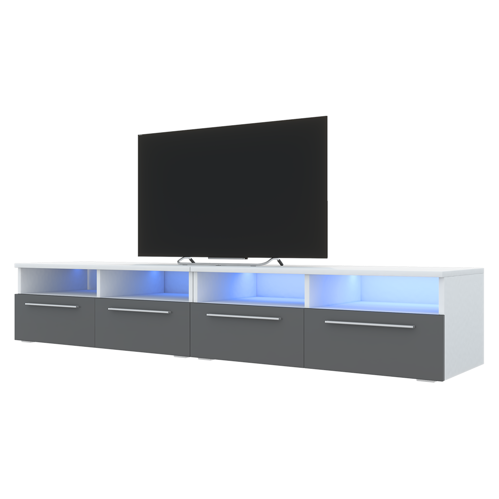 Szafka RTV Phiris Double Biały mat / Szary połysk - zdjęcie 19