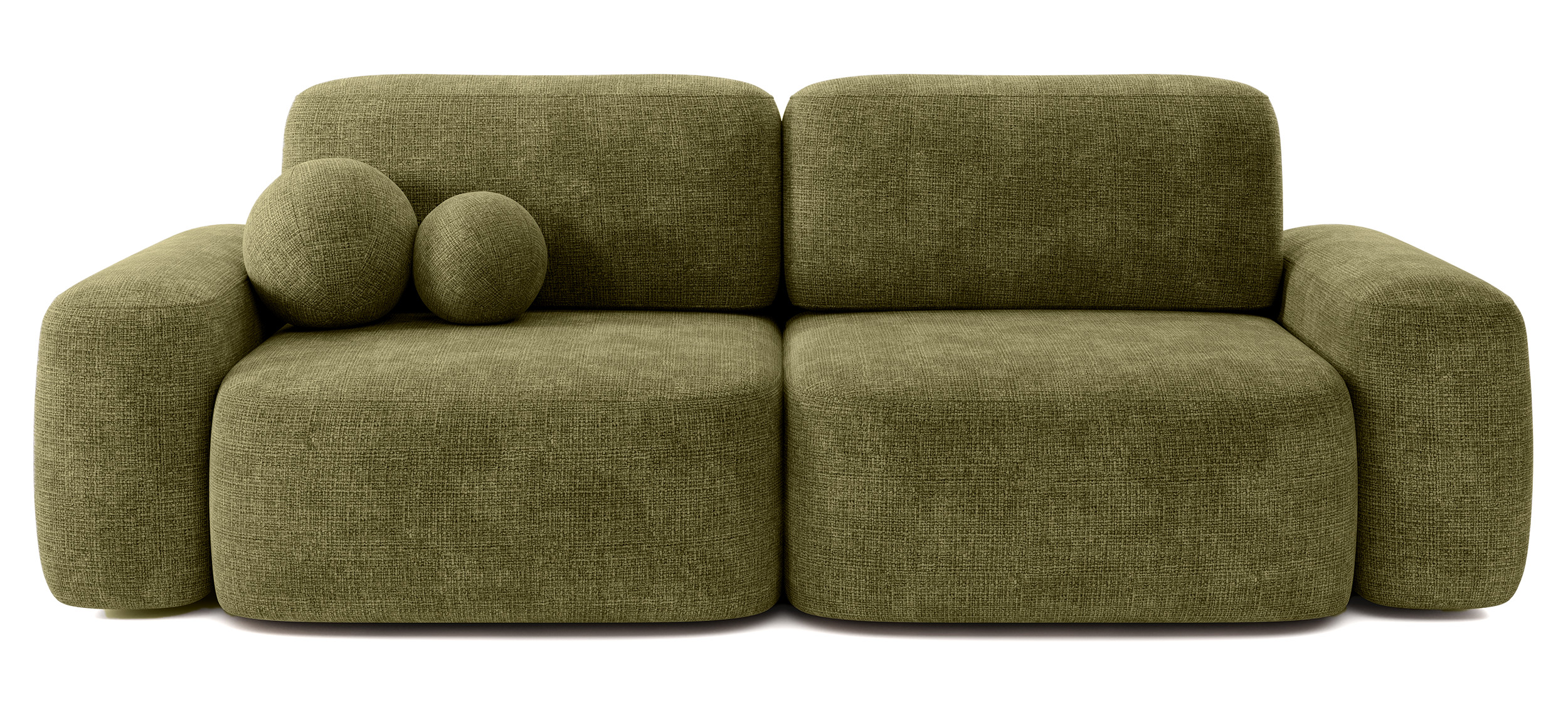 Kanapa rozkładana trzyosobowa Pampeluna z pojemnikiem oliwkowy szenil - zdjęcie 1