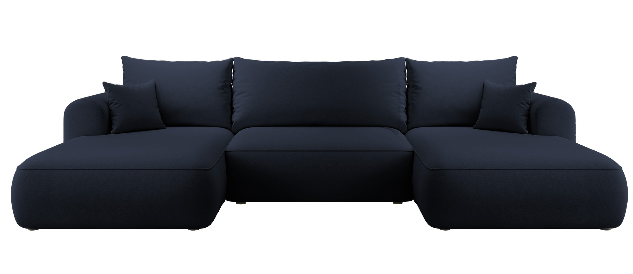 Narożnik z funkcją spania Ovo U-kształtny z pojemnikiem granatowy welur łatwoczyszczący uniwersalny