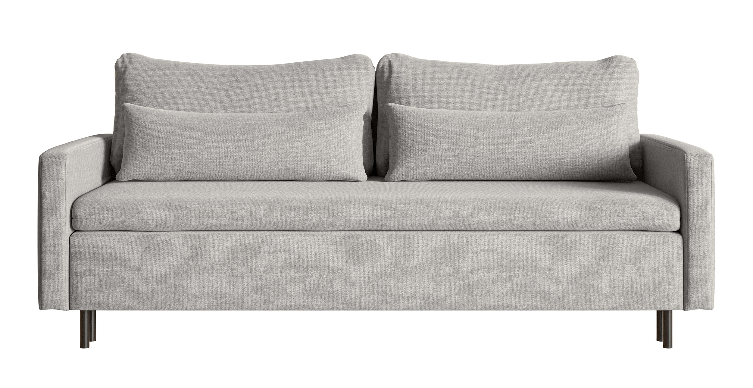 Kanapa rozkładana trzyosobowa Umpro z pojemnikiem szary szenil - zdjęcie 1