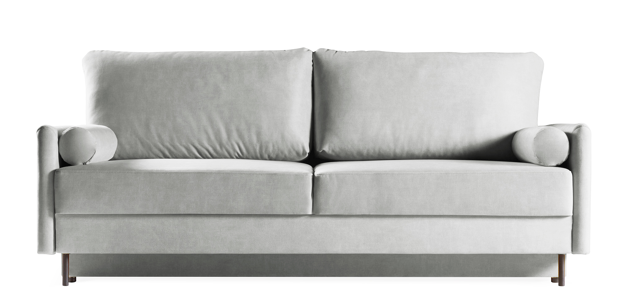 Kanapa rozkładana trzyosobowa Tomonde z pojemnikiem jasnoszara welur łatwoczyszczący - zdjęcie 1