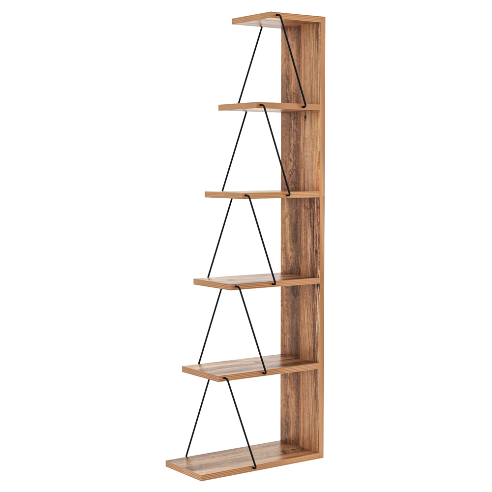 Regał narożny Suhail czarny/sosna - zdjęcie 1