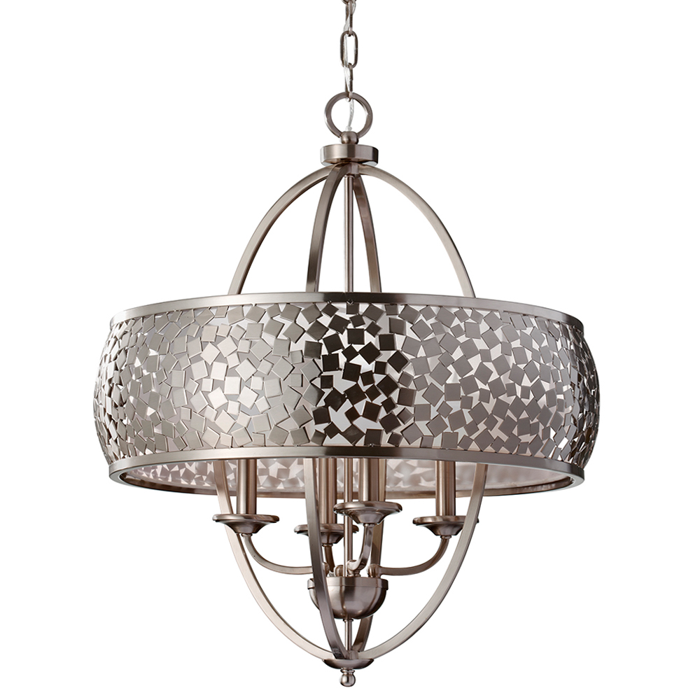 Żyrandol Zarta średnica 48,3 cm srebrny - zdjęcie 1