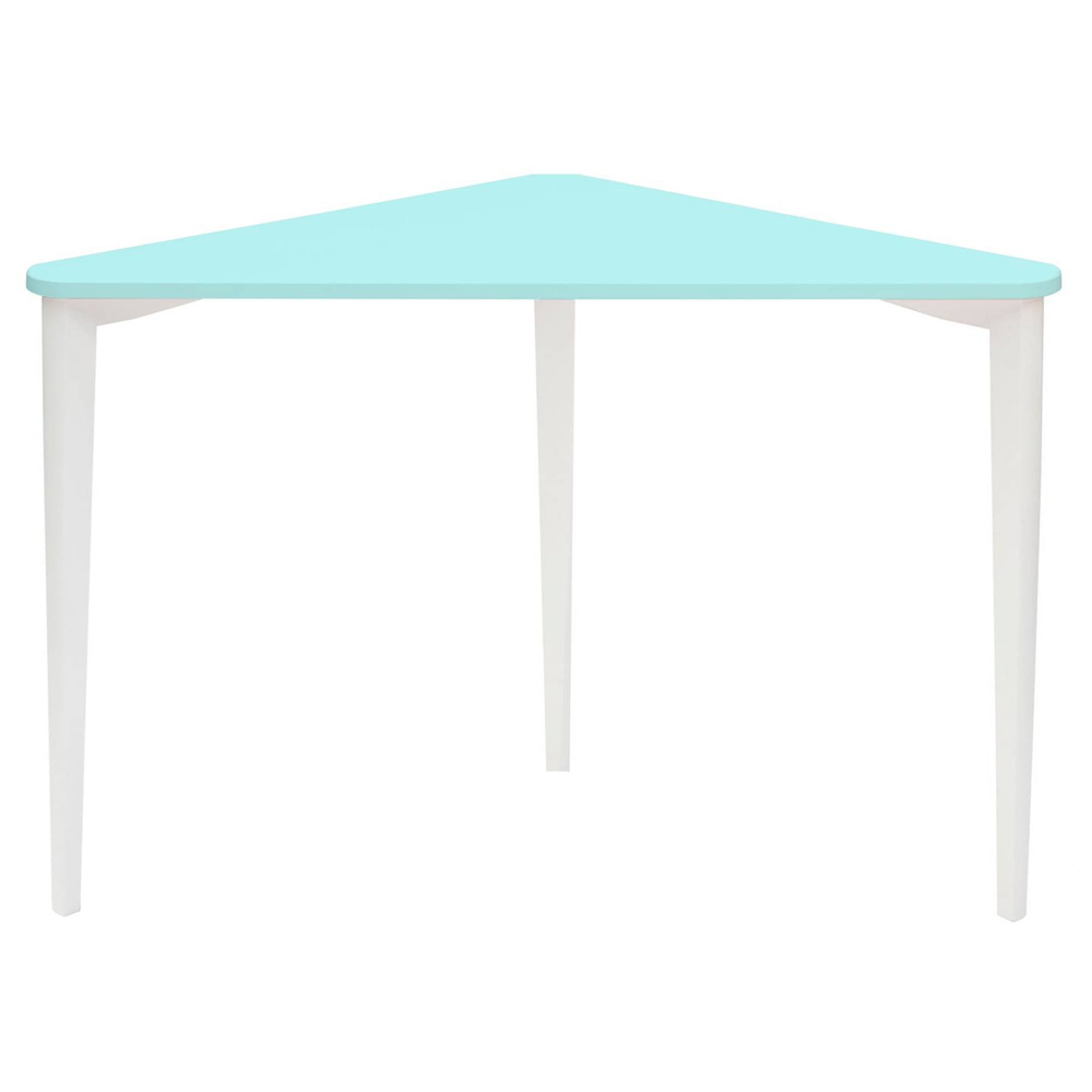 Biurko narożne Naja 114x85 cm biała podstawa Jasnoturkusowy - zdjęcie 6