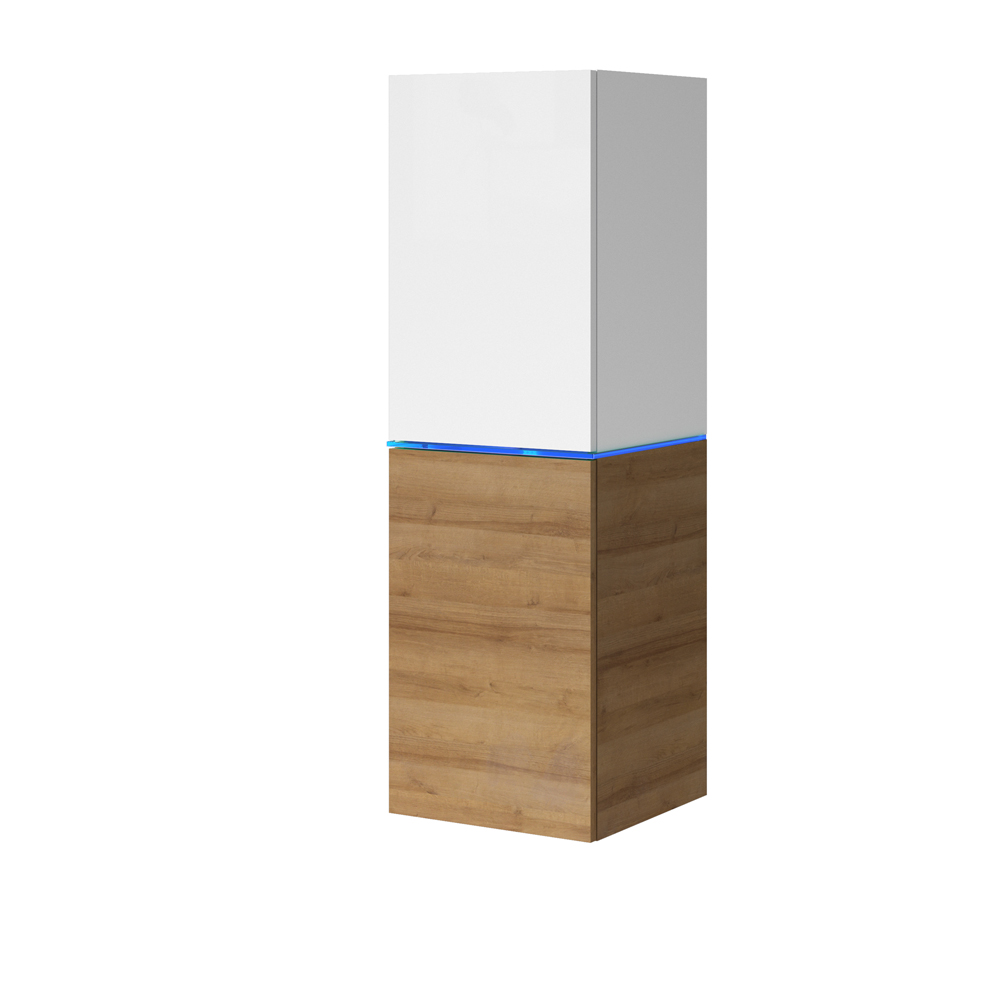 Witryna Bisko 35 cm Biały mat / Biały połysk / Dąb złoty - zdjęcie 1